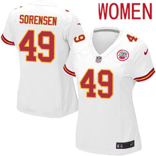 Cheap Women Kansas City Chiefs 49 Daniel Sorensen Nike White Player Game NFL Jersey